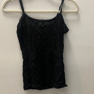 White House Black Market Black Textured Camisole